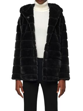 Apparis | Goldy Faux Fur Hooded Short Coat | Size L | NWT!